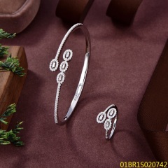 طقم سوار وخاتم فضي