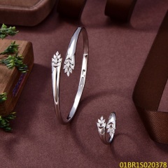 طقم سوار وخاتم فضي