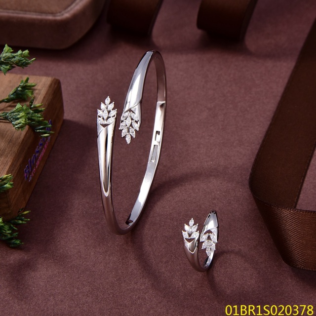 طقم سوار وخاتم فضي