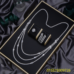 مجموعة مجوهرات قلادة طويلة راقية