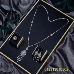 مجموعة مجوهرات قلادة طويلة راقية