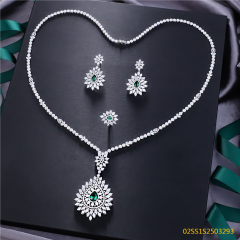 925 Sterling Silver Zircon Necklace Set