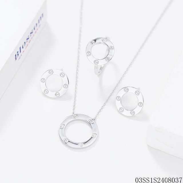 طقم قلادة من الفضة الإسترليني عيار 925 مرصعة بالزركون