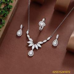 925 Sterling Silver Zircon Necklace Set