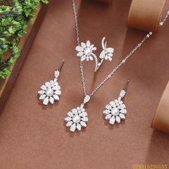 925 Sterling Silver Pearl Necklace Set