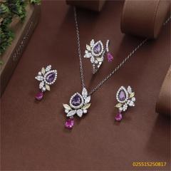 925 Sterling Silver Zircon Necklace Set