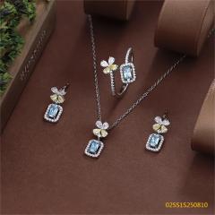 925 Sterling Silver Zircon Necklace Set