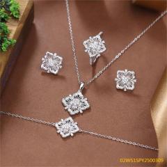 925 Sterling Silver Zircon Necklace Set