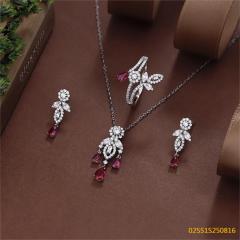 925 Sterling Silver Zircon Necklace Set