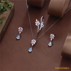 925 Sterling Silver Zircon Necklace Set
