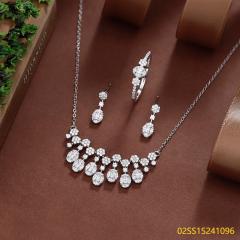 925 Sterling Silver Zircon Necklace Set