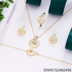 925 Sterling Silver Gold Plated Jewelry Set