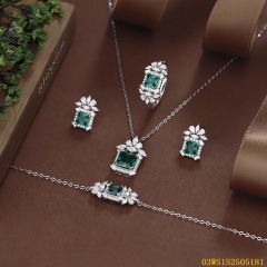 925 Sterling Silver Zircon Evening Jewelry Set