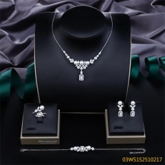 925 Sterling Silver Pearl Evening Jewelry Set