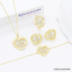 925 Sterling Silver Gold Plated Jewelry Set
