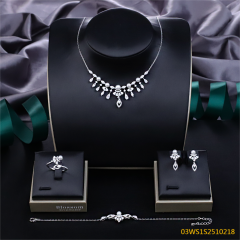 طقم مجوهرات من الفضة الإسترليني عيار 925 مع اللؤلؤ