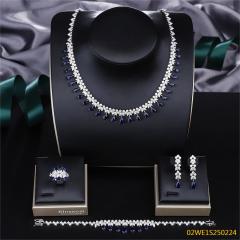 طقم مجوهرات زفاف عصري من الزركون