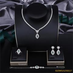 طقم مجوهرات زفاف عصري من الزركون
