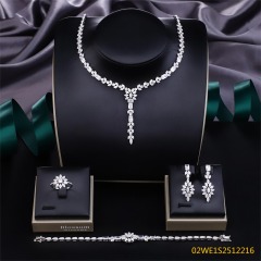 طقم مجوهرات زفاف عصري من الزركون