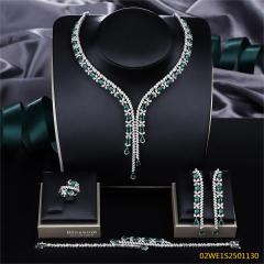 طقم مجوهرات زفاف عصري من الزركون