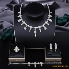 طقم مجوهرات زفاف عصري من الزركون
