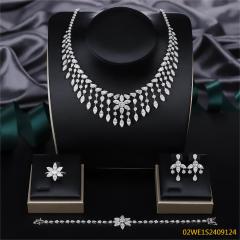 طقم مجوهرات زفاف عصري من الزركون