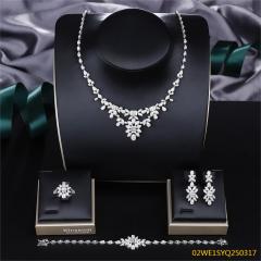 طقم مجوهرات زفاف عصري من الزركون