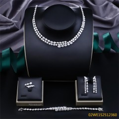 طقم مجوهرات زفاف عصري من الزركون
