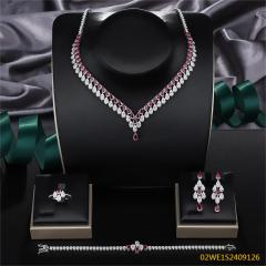 طقم مجوهرات زفاف عصري من الزركون