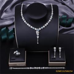 طقم مجوهرات زفاف عصري من الزركون