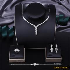 Modern 925 silver wedding jewelry set