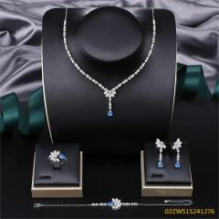 Modern 925 silver wedding jewelry set