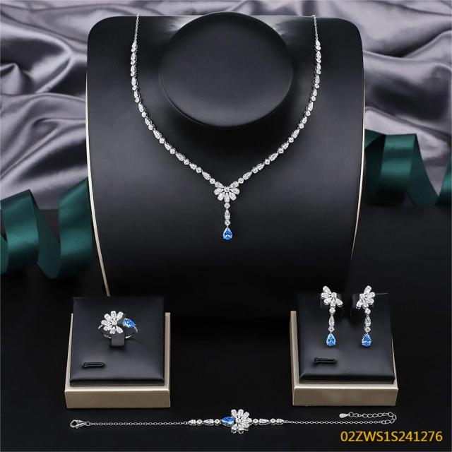 Modern 925 silver wedding jewelry set