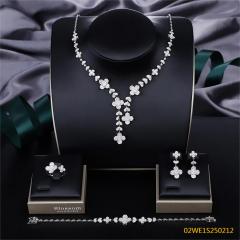 Modern 925 silver wedding jewelry set