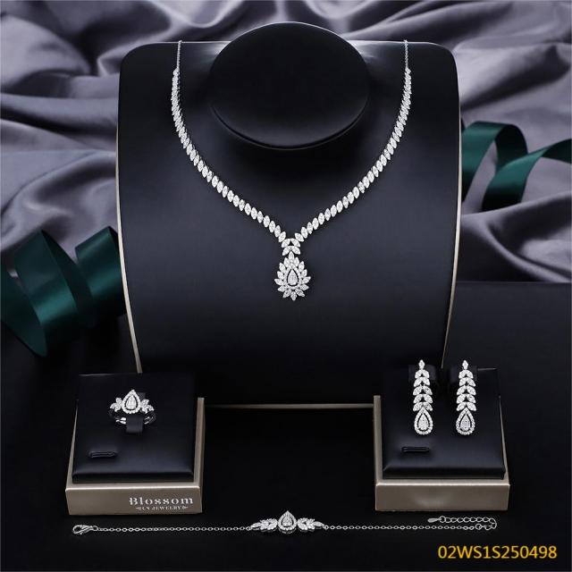 Modern 925 silver wedding jewelry set