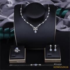 Modern 925 silver wedding jewelry set
