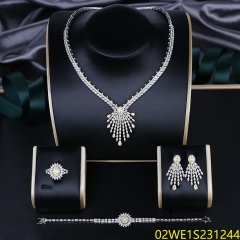 Modern 925 silver wedding jewelry set