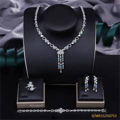 طقم مجوهرات زفاف عصري من الزركون