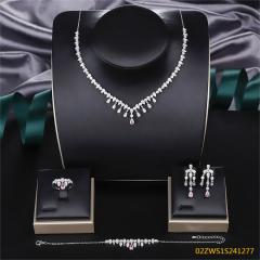 طقم مجوهرات زفاف عصري من الزركون
