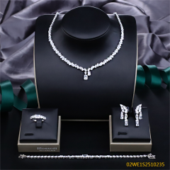 Modern 925 silver wedding jewelry set