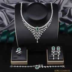 طقم مجوهرات زفاف عصري من الزركون