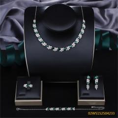 Modern 925 silver wedding jewelry set