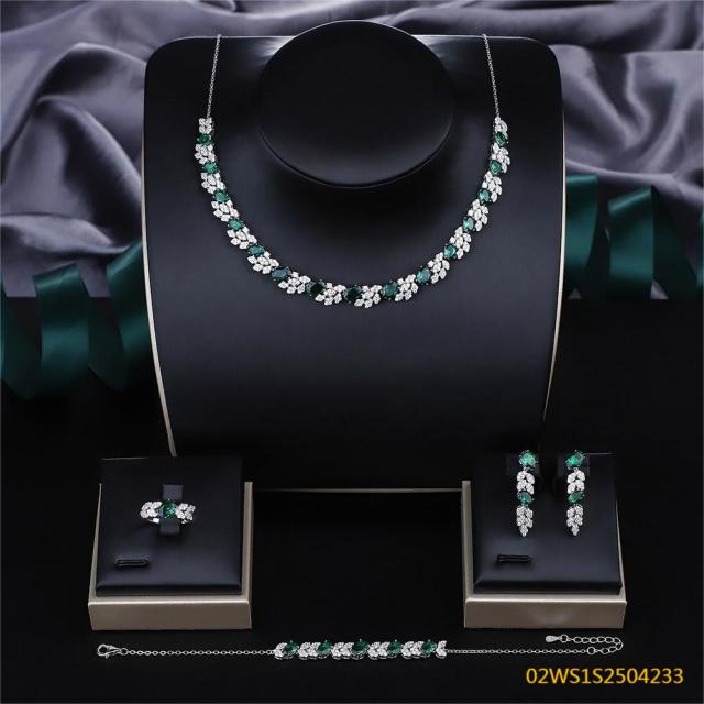 Modern 925 silver wedding jewelry set