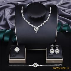 طقم مجوهرات زفاف عصري من الزركون