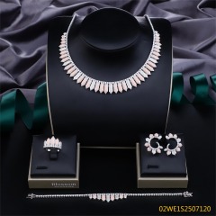 طقم مجوهرات زفاف عصري من الزركون