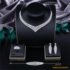Modern 925 silver wedding jewelry set