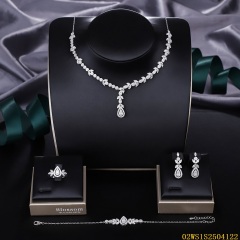 Modern 925 silver wedding jewelry set