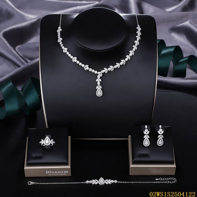 Modern 925 silver wedding jewelry set