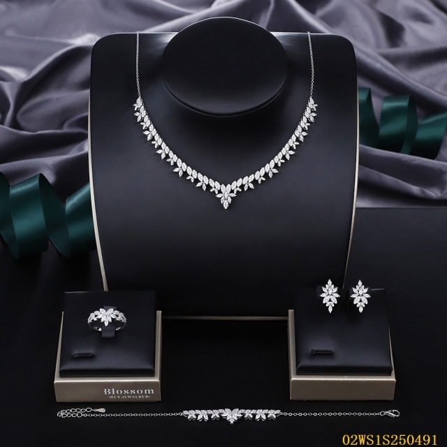 Modern 925 silver wedding jewelry set