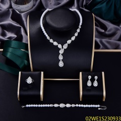 Modern 925 silver wedding jewelry set